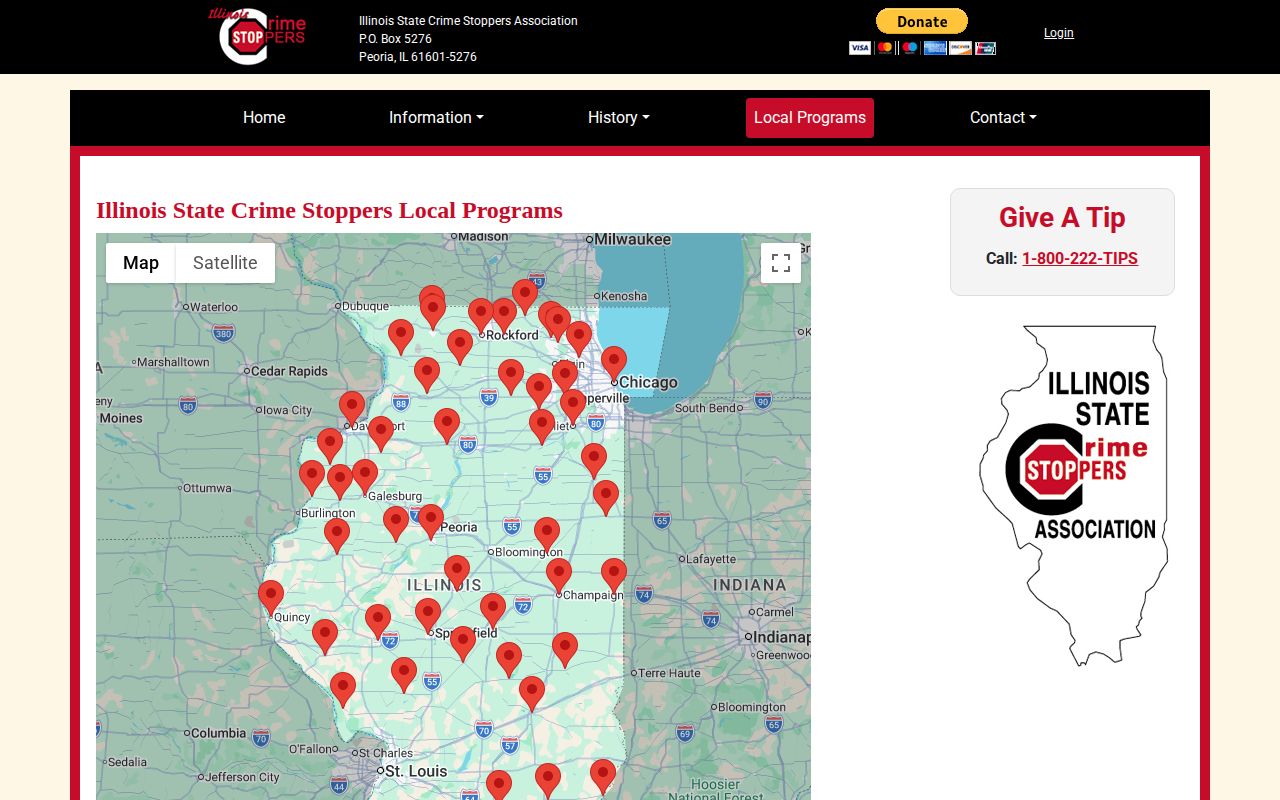 Illinois Crime Stoppers directory checked for Edwards County wanted tips